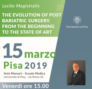 Chirurgia post-bariatrica, il 15 marzo a Pisa la lectio magistralis del brasiliano del Pino Roxo