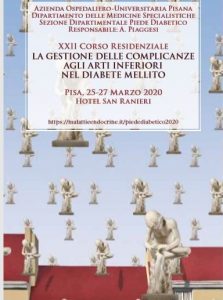 A Pisa (25-27 marzo 2020) focus sulle complicanze agli arti inferiori nel diabete Mellito